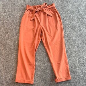 Sienna Sky Rust Orange Tie-Waist Pants - Size Large